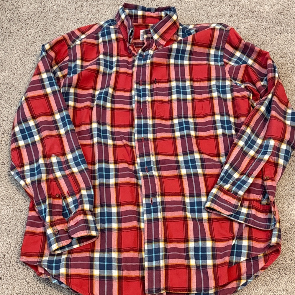 Brooks Brothers Red and Blue Plaid Men's Shirt